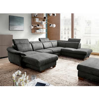 WOHNLANDSCHAFT Mikrofaser Anthrazit  - Wengefarben/Anthrazit, Design, Holz/Textil (238/347/273cm) - Livetastic