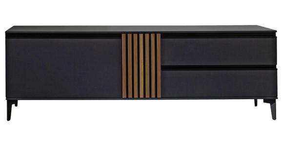 LOWBOARD in 187/61/45 cm - Anthrazit/Nussbaumfarben, Design, Holz/Holzwerkstoff (187/61/45cm) - Moderano