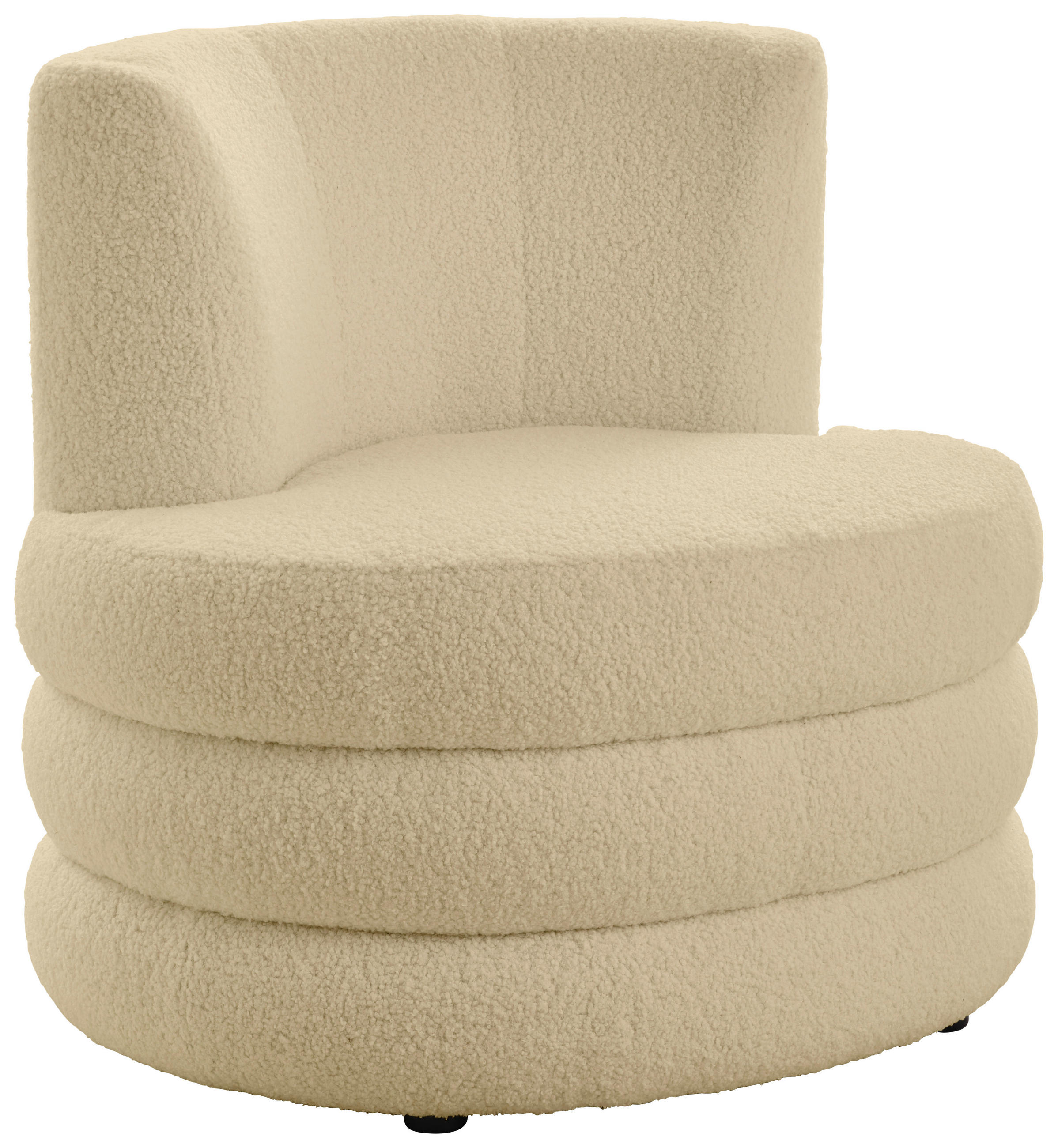 DESIGNSESSEL in Flachgewebe, Teddystoff Beige  - Edelstahlfarben/Beige, Trend, Textil/Metall (90/82/85cm) - Livetastic