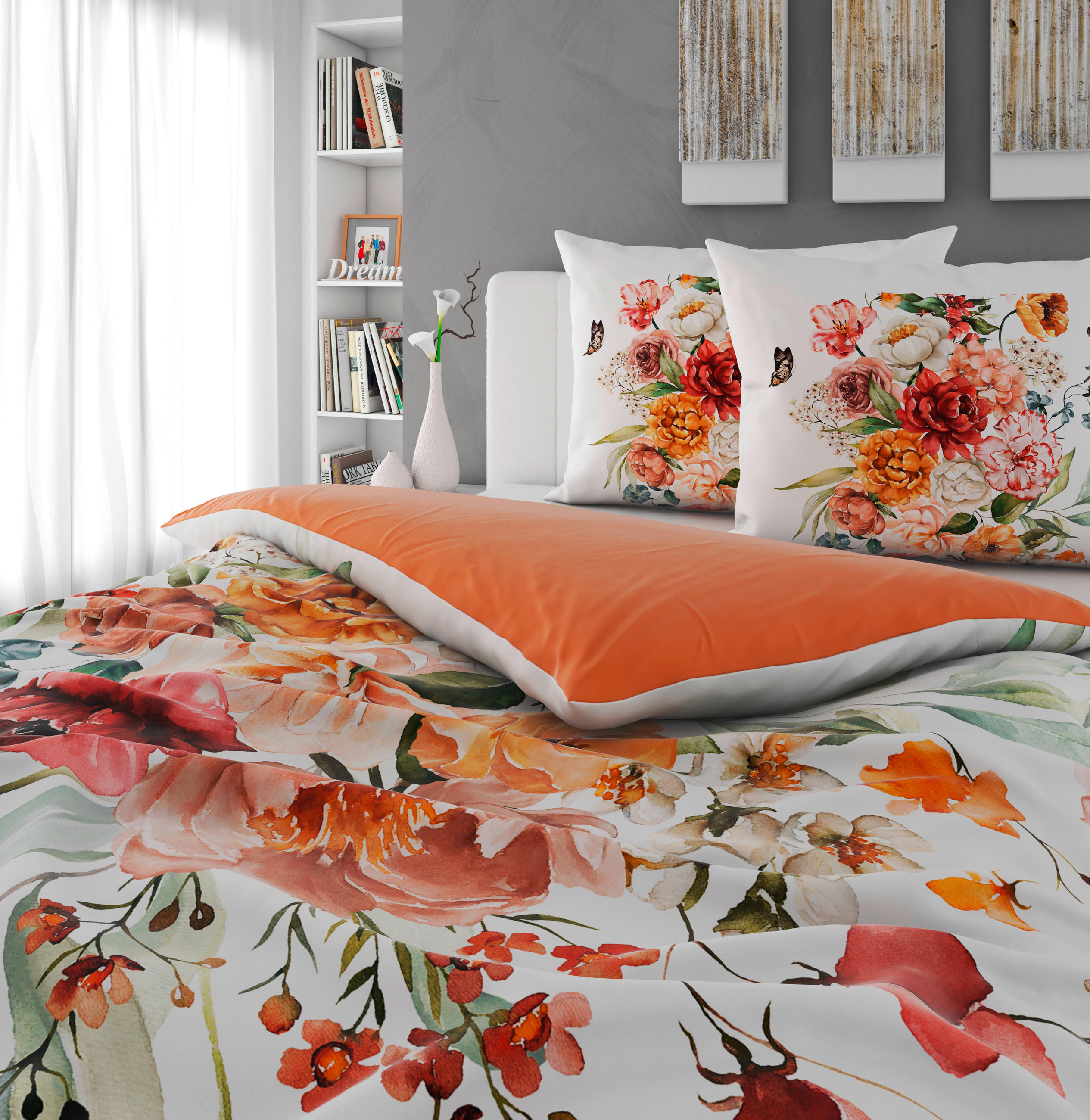 LENJERIE DE PAT CU DOUĂ FEȚE 220/200 cm  - alb, Design, textil (220/200cm) - Novel