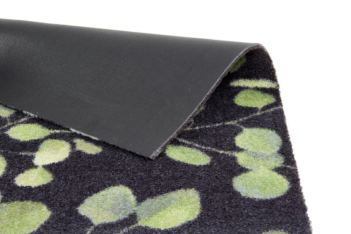 FUßMATTE 66/110 cm  - Schwarz/Grün, Design, Textil (66/110cm) - Esposa