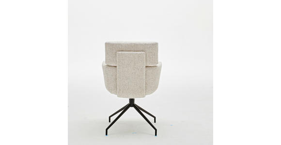 ARMLEHNSTUHL in Eisen Webstoff - Beige/Schwarz, Design, Textil/Metall (62/92/65cm) - Dieter Knoll