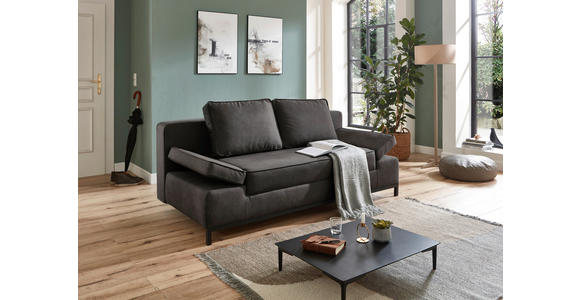 SCHLAFSOFA  mit Mikrofaser Anthrazit  - Anthrazit/Schwarz, KONVENTIONELL, Kunststoff/Textil (202/90/97cm) - Carryhome