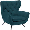 CHESTERFIELD-SESSEL Mikrofaser Petrol  - Petrol/Schwarz, Design, Textil/Metall (100/106/95cm) - Pure Home Lifestyle