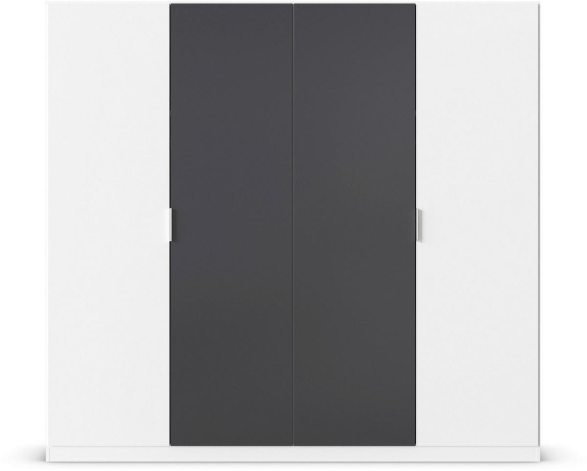 DREHTÜRENSCHRANK in Weiss, Dunkelgrau  - Weiss/Dunkelgrau, Design, Holzwerkstoff/Metall (226/210/54cm) - Boxxx
