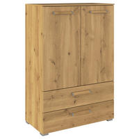 KOMMODE  in 80/119/42 cm  - Eichefarben/Silberfarben, Design, Holzwerkstoff/Kunststoff (80/119/42cm) - Novel