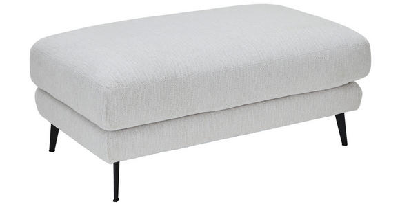 HOCKER Struktur Beige  - Beige/Schwarz, KONVENTIONELL, Textil/Metall (109/47/65cm) - Cantus