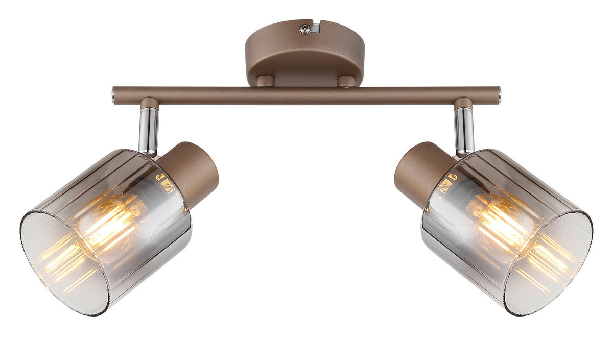 STRAHLER 26/8/15 cm   - Klar/Chromfarben, Design, Glas/Metall (26/8/15cm) - Globo