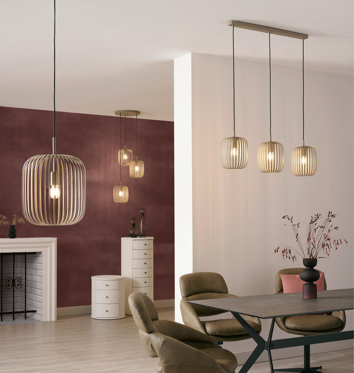 HÄNGELEUCHTE Romazzina 32,5/110 cm   - Sandfarben, Design, Metall (32,5/110cm) - Eglo