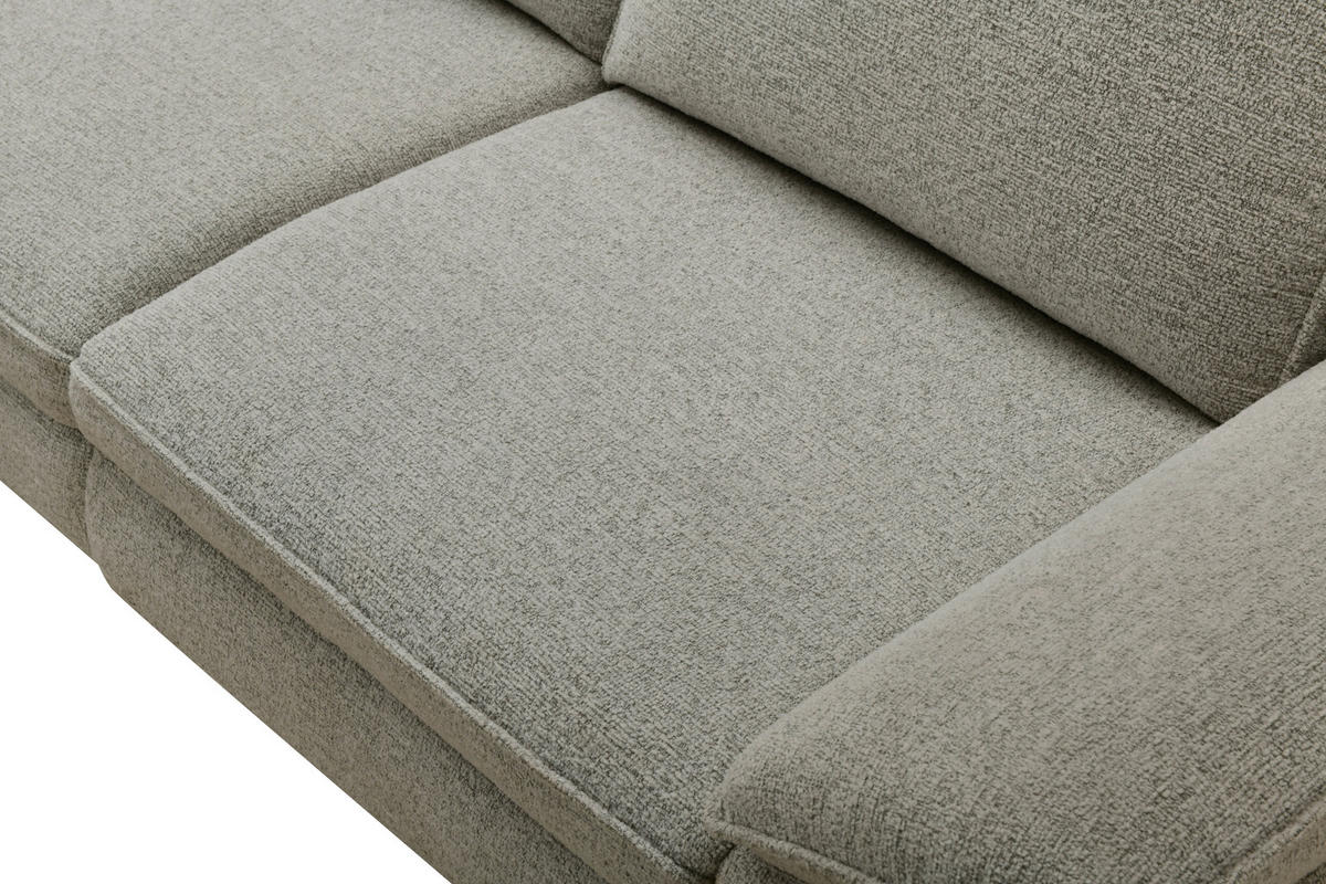 ECKSOFA Beige Webstoff  - Beige/Schwarz, MODERN, Textil/Metall (161/290cm) - Livetastic