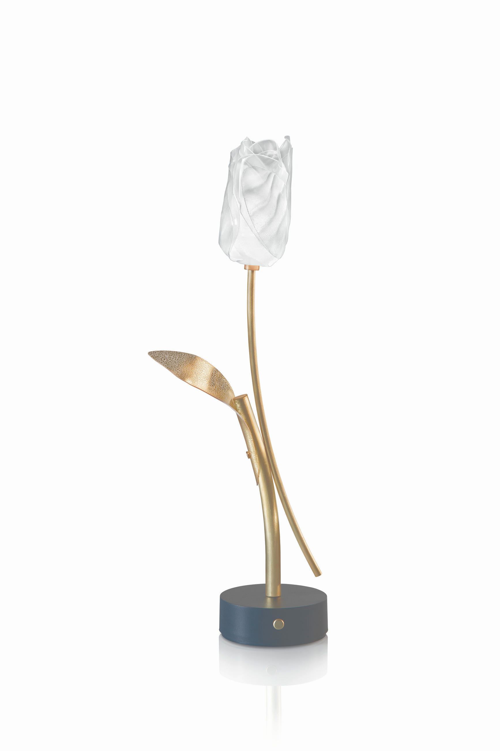 AKKU-TISCHLEUCHTE Tulip Battery 8,5/15/38 cm   - Transparent/Goldfarben, KONVENTIONELL, Kunststoff/Metall (8,5/15/38cm) - Slamp