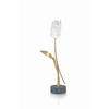 AKKU-TISCHLEUCHTE Tulip Battery 8,5/15/38 cm   - Transparent/Goldfarben, KONVENTIONELL, Kunststoff/Metall (8,5/15/38cm) - Slamp