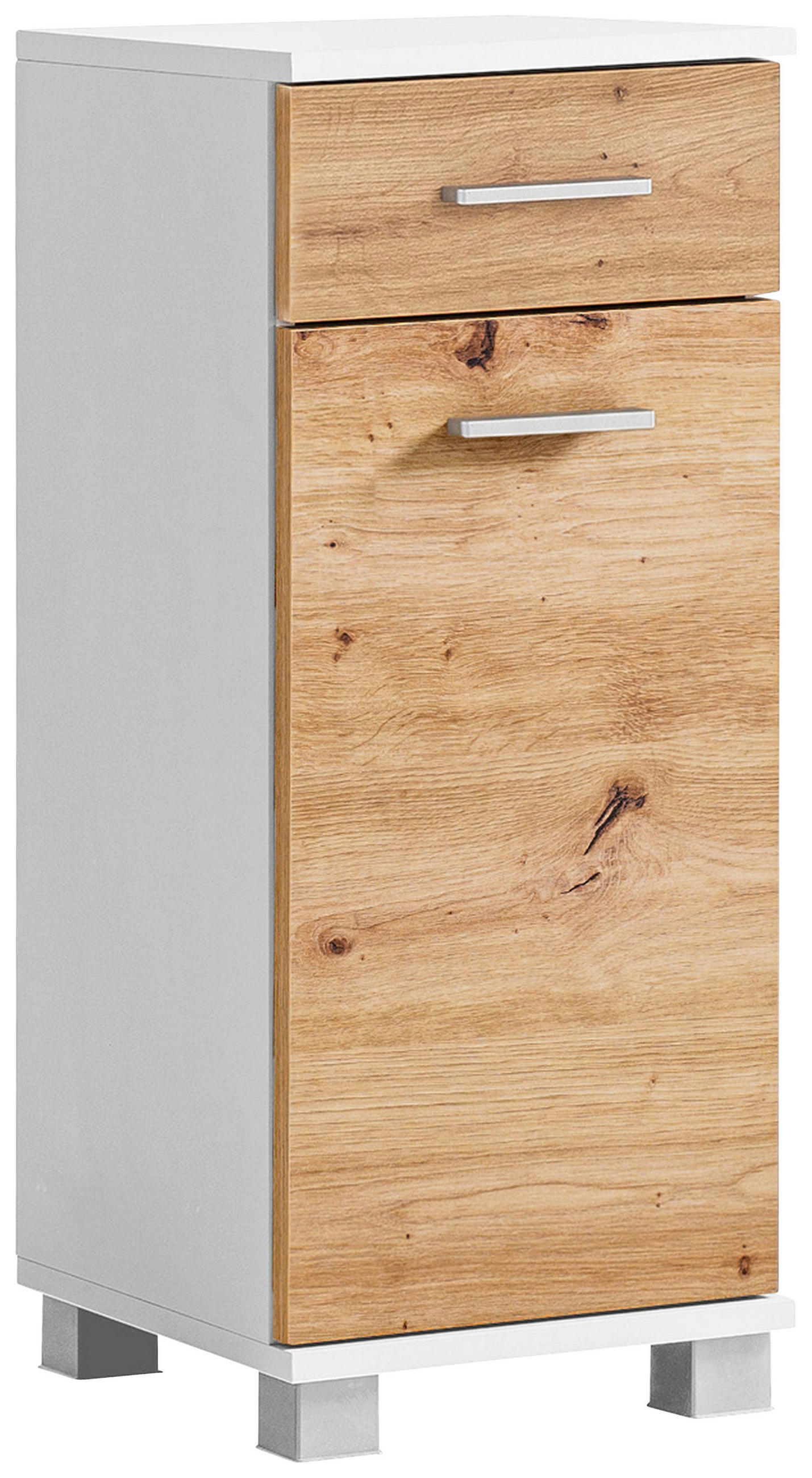 Stylife Unterschrank Palermo Weiß, Eiche Artisan 30.3x75.3x32.6 cm