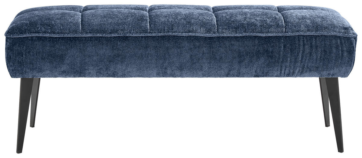 SITZBANK 133/54/47 cm Webstoff Dunkelblau Metall  - Schwarz/Dunkelblau, MODERN, Textil/Metall (133/54/47cm) - Welnova