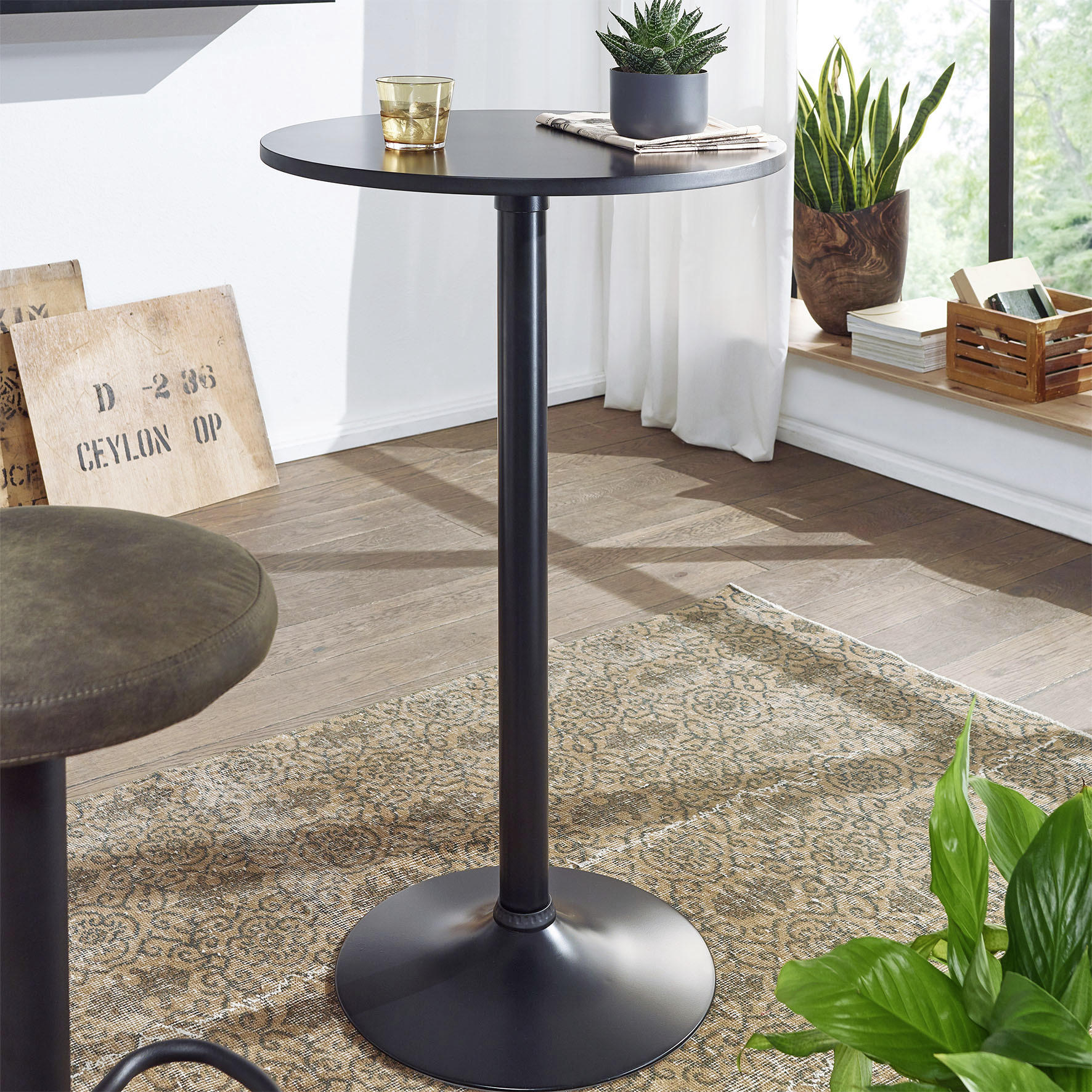 BISTROTISCH in Metall 60/60/100 cm  - Schwarz, MODERN, Holzwerkstoff/Metall (60/60/100cm) - MID.YOU