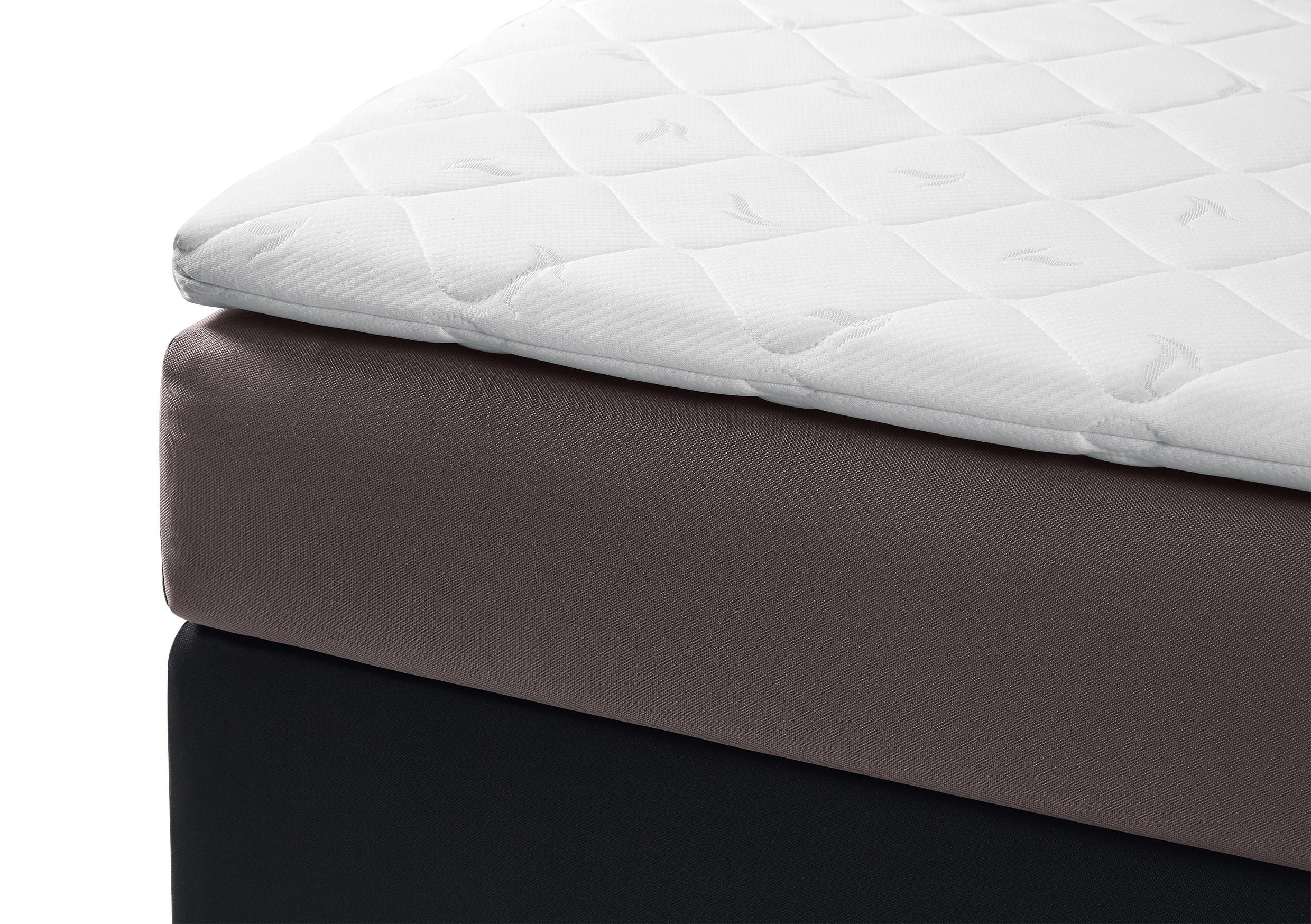 BOXSPRINGBETT 140 cm   x 200 cm   in Textil Anthrazit, Hellgrau - Anthrazit/Hellgrau, MODERN, Kunststoff/Textil (140/200cm) - CARRYHOME