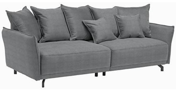 BIGSOFA in Velours Grau  - Schwarz/Grau, Design, Textil/Metall (226/91/103cm) - Carryhome