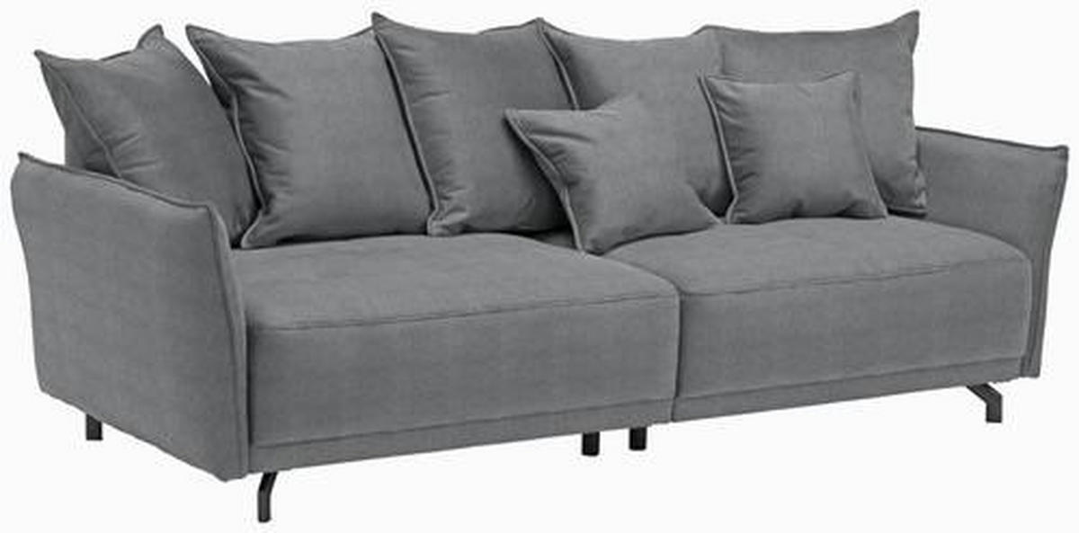 NAGY KANAPÉ textil szürke  - fekete/szürke, Design, textil/fém (226/91/103cm) - Carryhome