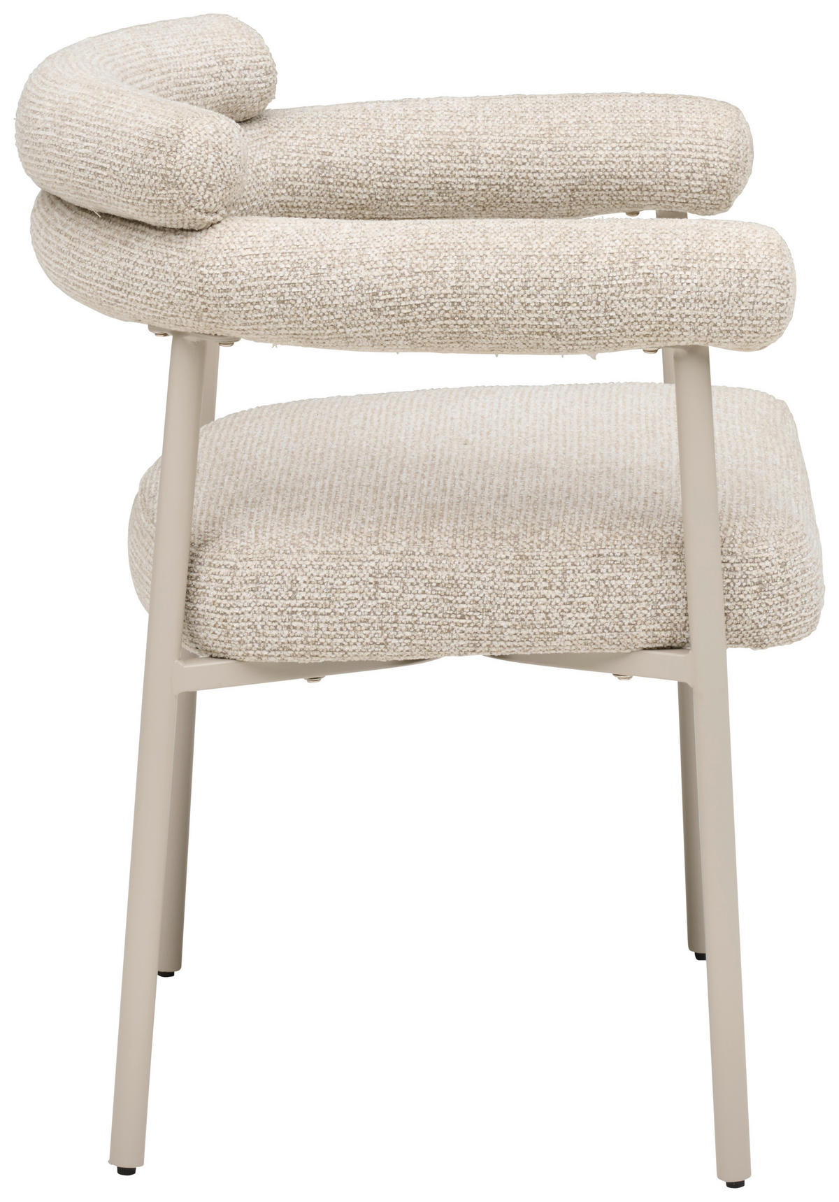 ARMLEHNSTUHL   Webstoff  - Beige/Creme, MODERN, Textil/Metall (65/79/58cm) - MID.YOU