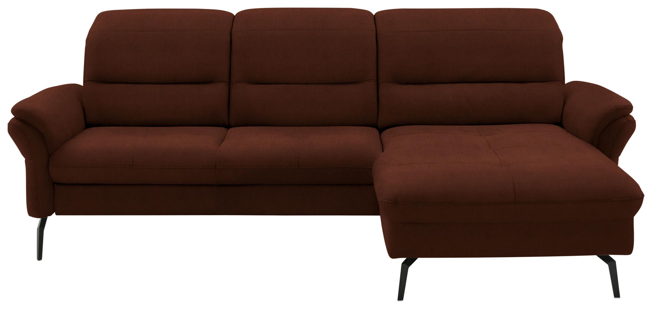 ECKSOFA in Flachgewebe Braun  260/181 cm  - Schwarz/Braun, KONVENTIONELL, Textil/Metall (260/181cm) - Beldomo Speed