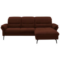 ECKSOFA  in Flachgewebe Braun  260/181 cm  - Schwarz/Braun, KONVENTIONELL, Textil/Metall (260/181cm) - Beldomo Speed