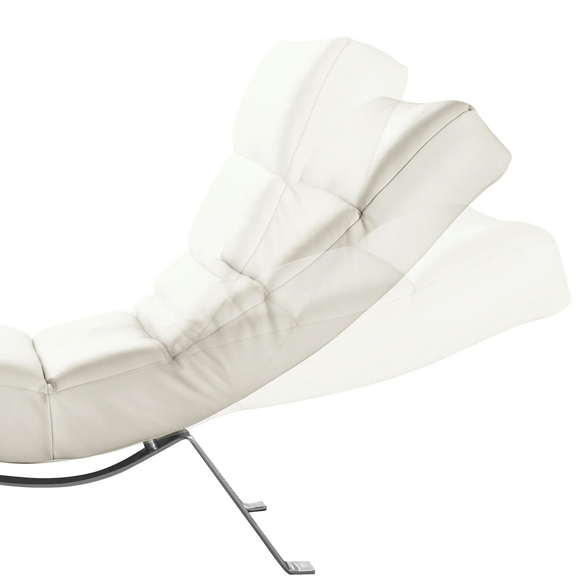 RELAXLIEGE Echtleder Weiß  - Silberfarben/Weiß, Design, Leder/Metall (65/65-95/171cm) - Livetastic