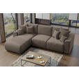 ECKSOFA Taupe Cord  - Taupe/Chromfarben, KONVENTIONELL, Kunststoff/Textil (195/293cm) - Carryhome