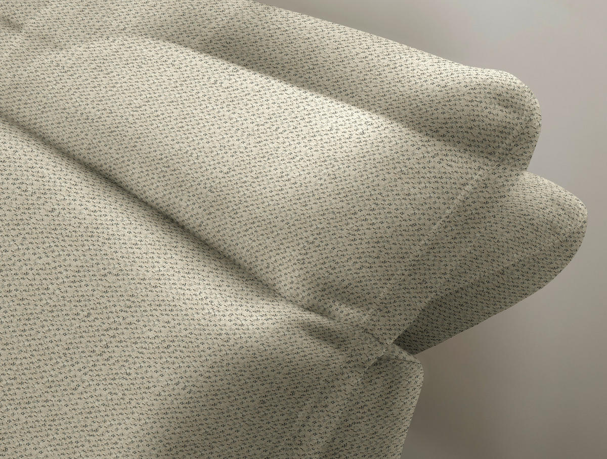 ECKSOFA in Chenille Cappuccino  - Schwarz/Cappuccino, Design, Textil/Metall (179-202/288cm) - Stylife