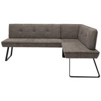 ECKBANK 204/157 cm Flachgewebe Schwarz, Hellbraun Metall   - Hellbraun/Schwarz, Design, Textil/Metall (204/157cm) - Dieter Knoll