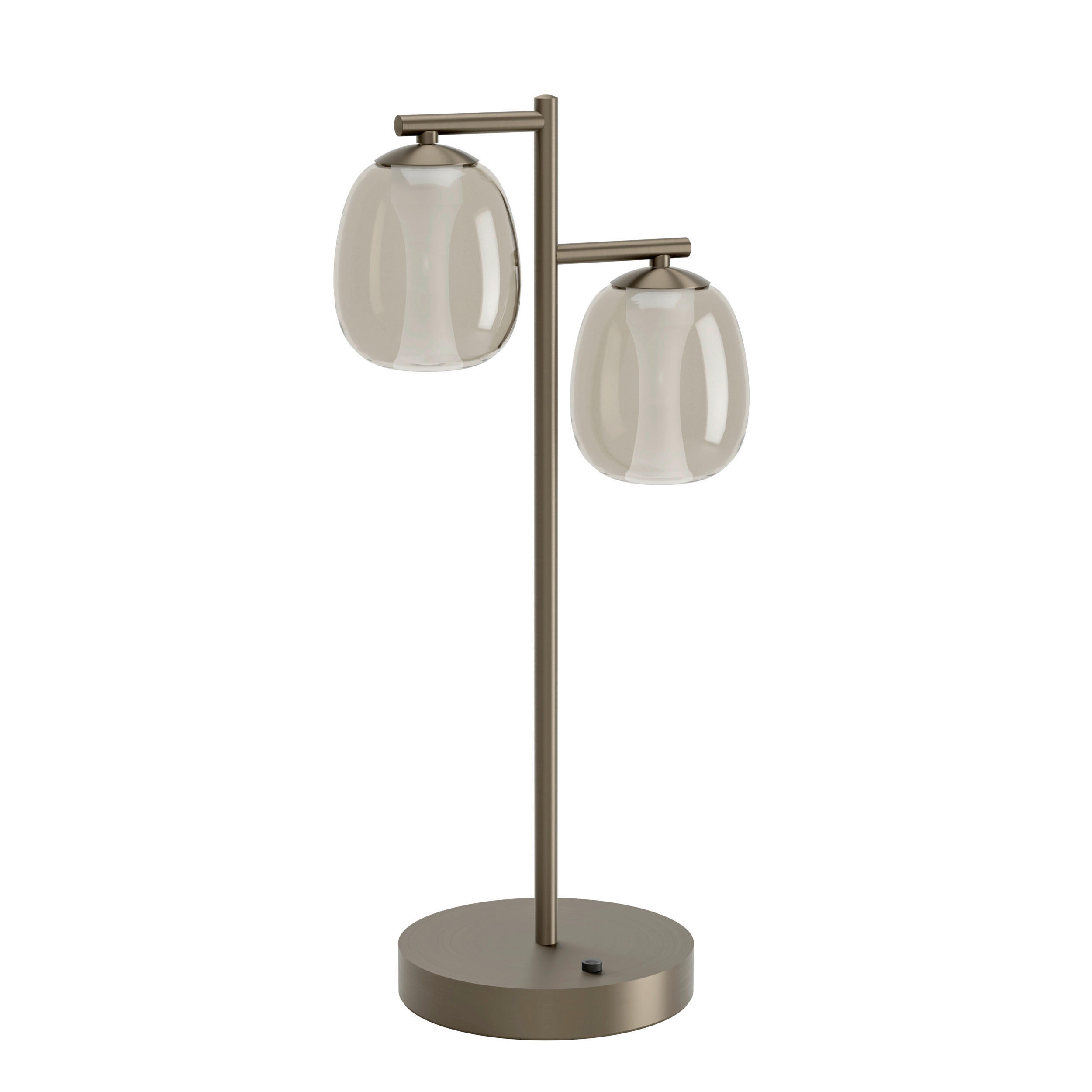 LED-TISCHLEUCHTE Ferro 22/14/45 cm  - Braun/Bronzefarben, Design, Glas/Metall (22/14/45cm)