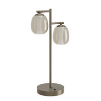 LED-TISCHLEUCHTE Ferro 22/14/45 cm  - Braun/Bronzefarben, Design, Glas/Metall (22/14/45cm)