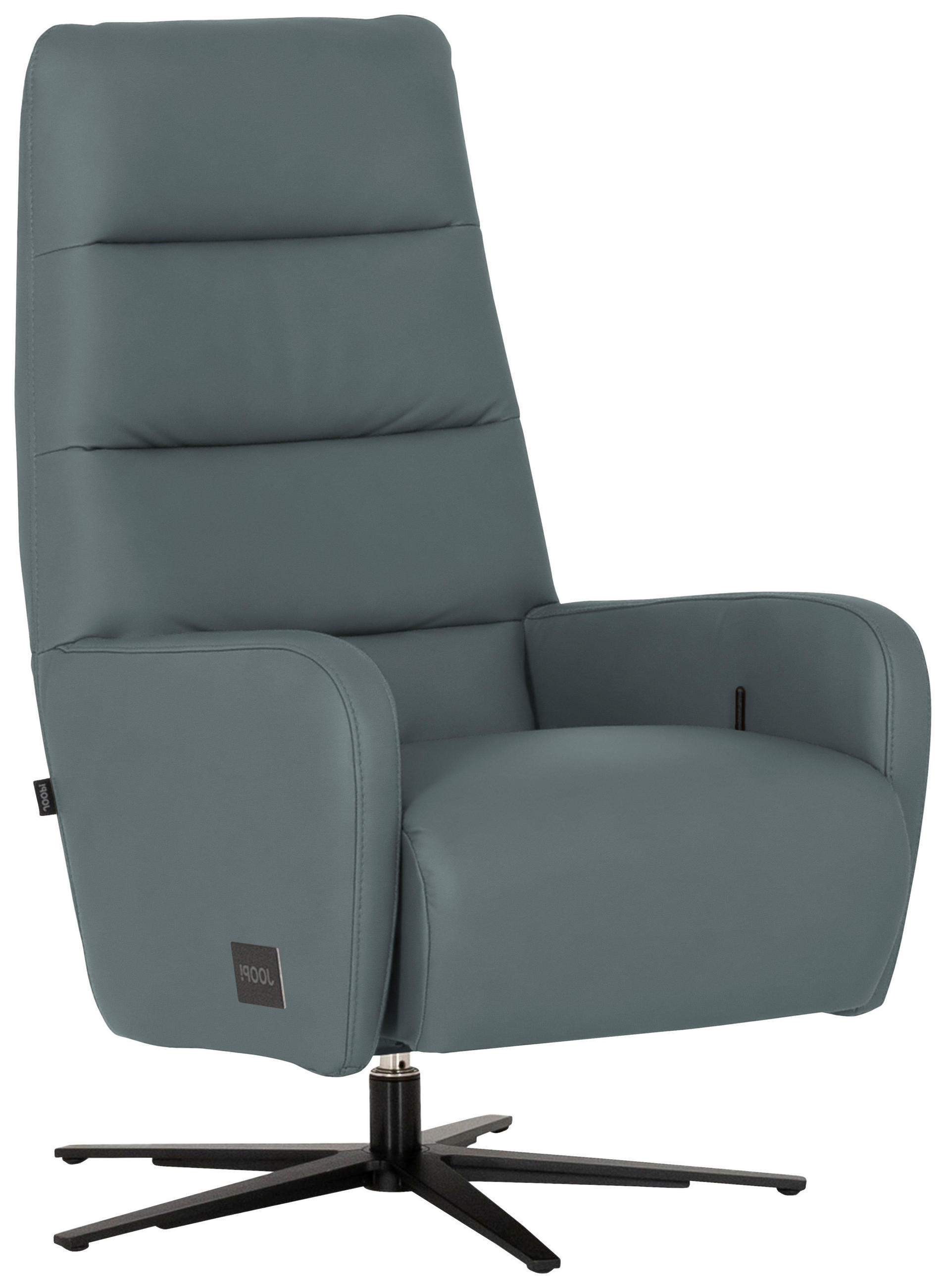 RELAXSESSEL Leder Grau  - Schwarz/Grau, Modern, Leder/Metall (66/110/83cm) - Joop!