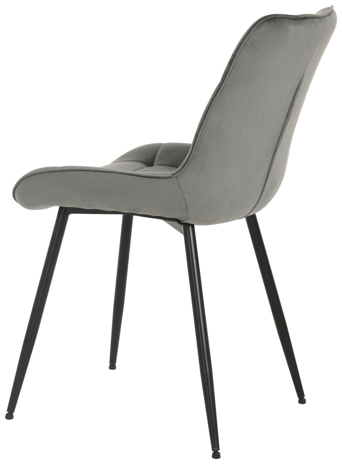 STUHL Samt Grau Pappel Sperrholz  - Schwarz/Grau, MODERN, Holz/Textil (49/85/61cm) - MID.YOU