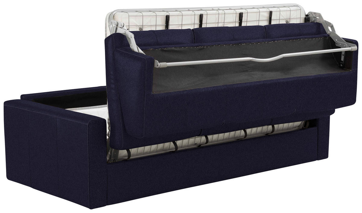 SCHLAFSOFA Dunkelblau  - Schwarz/Dunkelblau, Konventionell, Leder/Kunststoff (206/81/96cm) - Novel