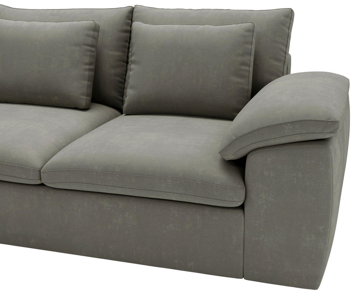 ECKSOFA Chenille Grau  - Schwarz/Grau, Design, Kunststoff/Textil (216/289cm) - Livetastic