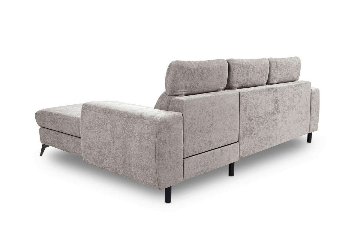 ROHOVÁ SEDAČKA, textil, pískové barvy - černá/pískové barvy, Basics, kov/textil (264/191cm) - Livetastic