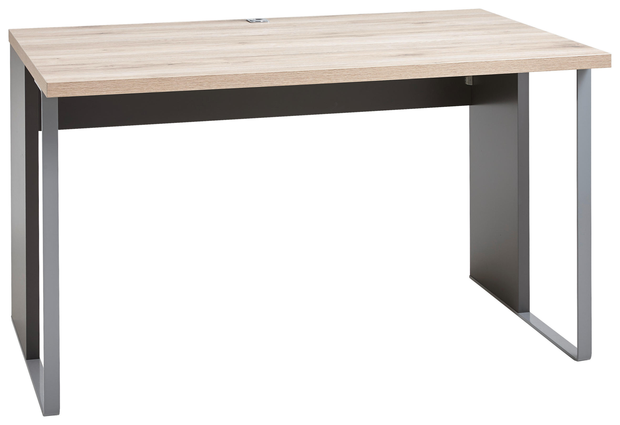SCHREIBTISCH Graphitfarben, Eichefarben - Eichefarben/Graphitfarben, KONVENTIONELL, Holzwerkstoff/Metall (130/80/75cm) - Xora