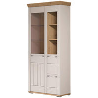 VITRINE  in Kaschmir, Eiche Artisan - Kaschmir/Eiche Artisan, ROMANTIK / LANDHAUS, Glas/Holzwerkstoff (96/208/45cm) - Landscape