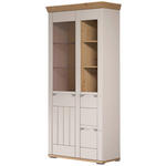 VITRINE  in Kaschmir, Eiche Artisan - Kaschmir/Eiche Artisan, ROMANTIK / LANDHAUS, Glas/Holzwerkstoff (96/208/45cm) - Landscape