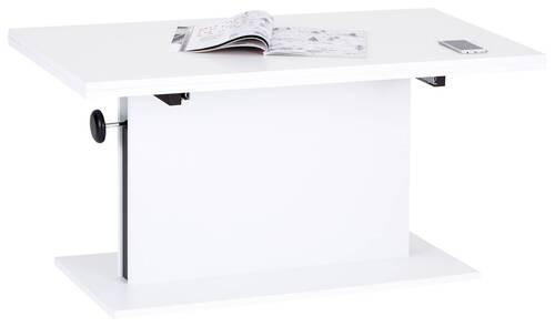 COUCHTISCH 55-110/110/57-73 cm rechteckig Schwarz, Weiß  - Schwarz/Weiß, ROMANTIK / LANDHAUS, Holzwerkstoff (55-110/110/57-73cm) - MID.YOU