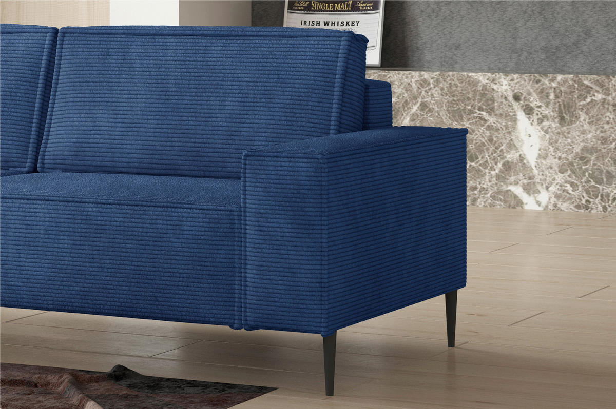 SCHLAFSOFA in Webstoff Royalblau  - Royalblau/Schwarz, Design, Textil/Metall (240/89/103cm) - MID.YOU
