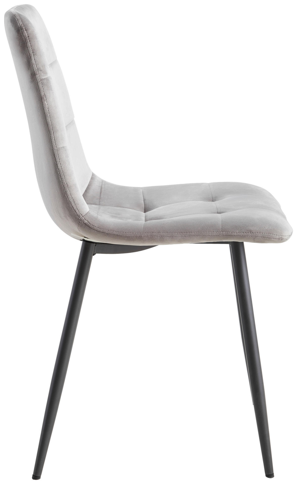 STUHL Samt Grau  - Grau, MODERN, Textil/Metall (44/87/54cm) - P & B