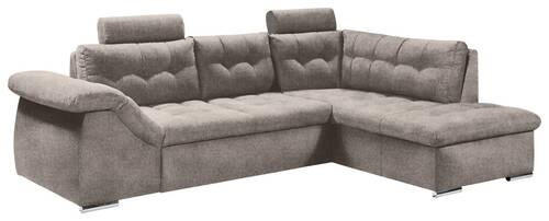 ECKSOFA in Mikrovelours Beige  - Beige, Konventionell, Holzwerkstoff/Kunststoff (283/193cm) - MID.YOU