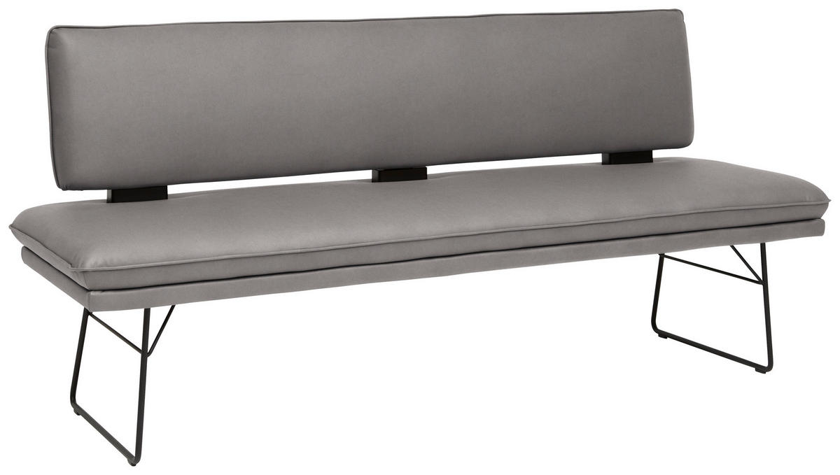 SITZBANK in Metall, Textil Grau, Schwarz  - Schwarz/Grau, Design, Textil/Metall (195/91/65cm) - Dieter Knoll