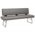 SITZBANK in Metall, Textil Grau, Schwarz  - Schwarz/Grau, Design, Textil/Metall (195/91/65cm) - Dieter Knoll