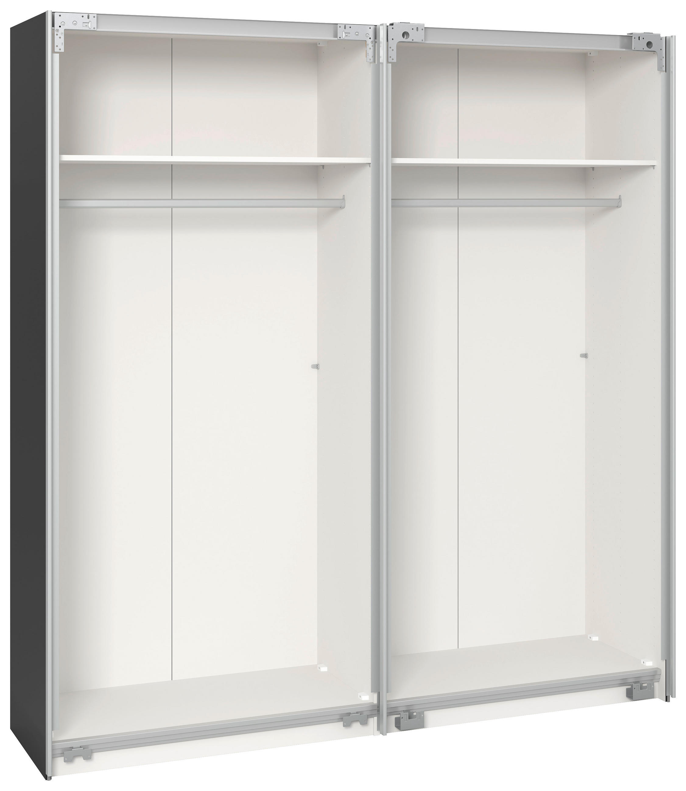 Thumbnail - Boxxx Schwebetürenschrank, Anthrazit, Schwarz, Holzwerkstoff, 2 Fächer, 203x215x65 cm, erweiterbar, Beimöbel erhältlich,...