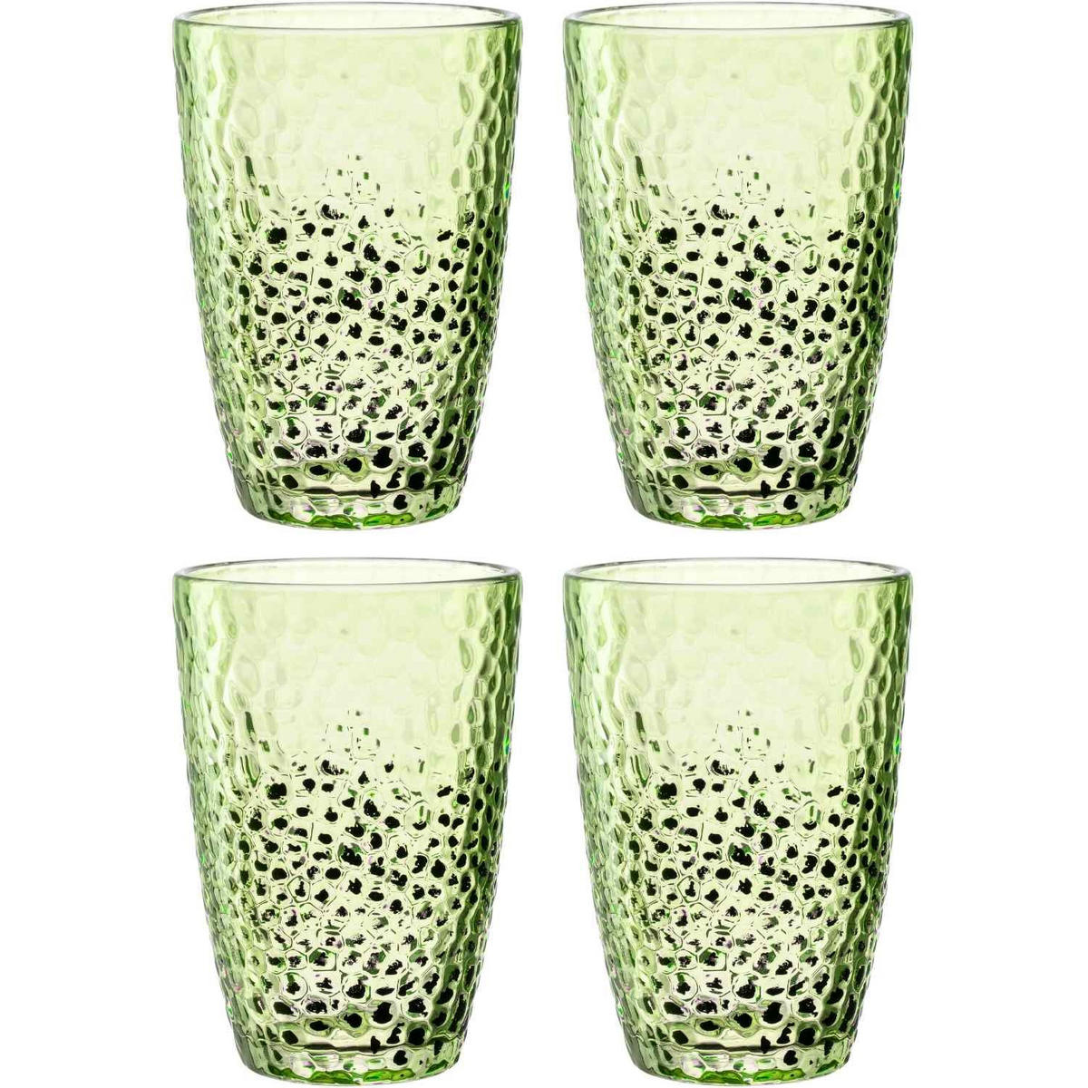 GLÄSERSET Matera 4-teilig  - Grün, Natur, Glas (8,4/12/8,4cm) - Leonardo