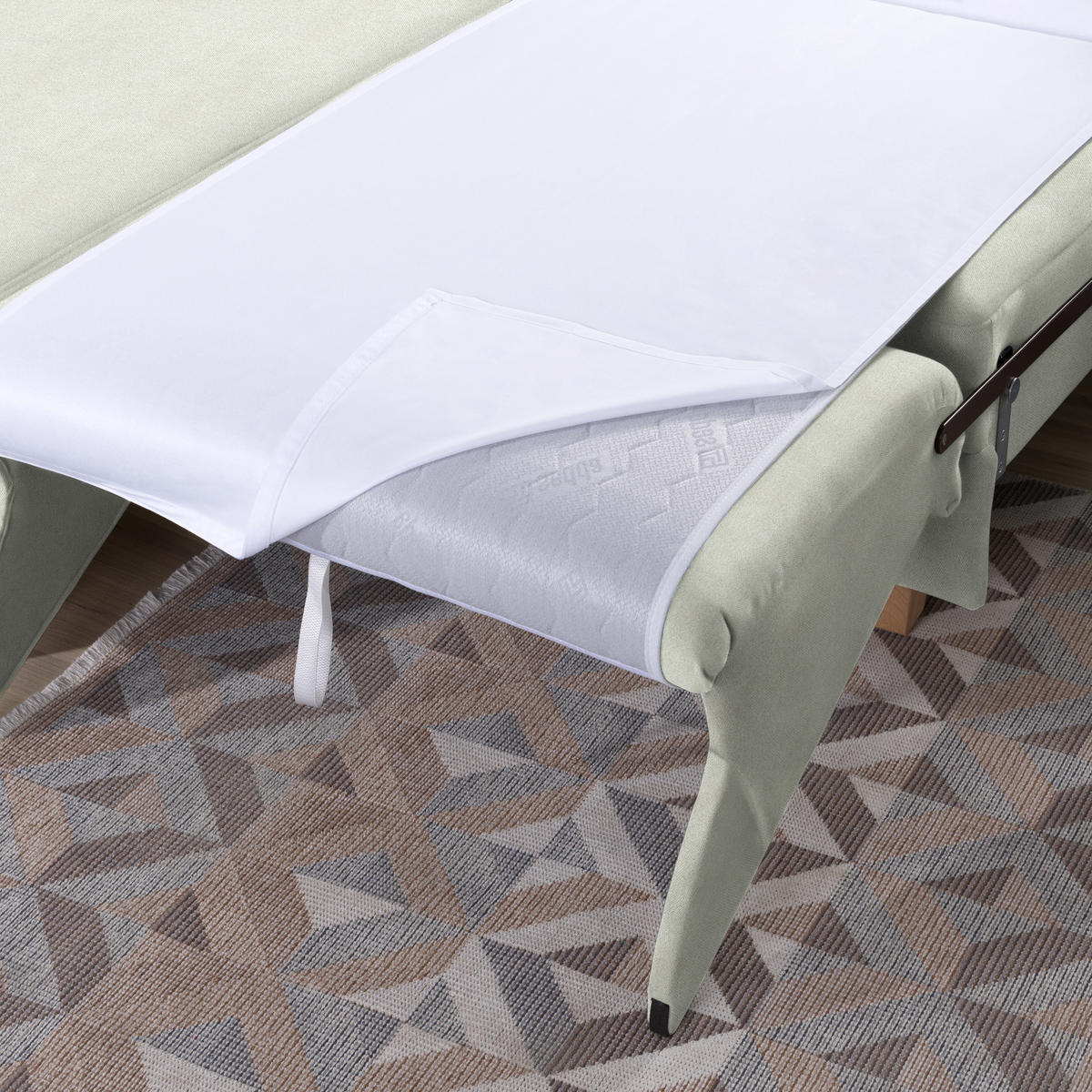 ECKSOFA in Flachgewebe Silberfarben  203/261 cm  - Eichefarben/Silberfarben, KONVENTIONELL, Holz/Textil (203/261cm) - Sedda