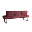 SITZBANK 209/92/78 cm  in Rot  - Rot/Schwarz, Design, Textil/Metall (209/92/78cm) - Dieter Knoll