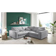 ECKSOFA  in Cord Hellgrau Zierkissen, Rückenkissen, Nierenkissen, Rücken echt  248/248 cm  - Hellgrau/Schwarz, KONVENTIONELL, Kunststoff/Textil (248/248cm) - Carryhome